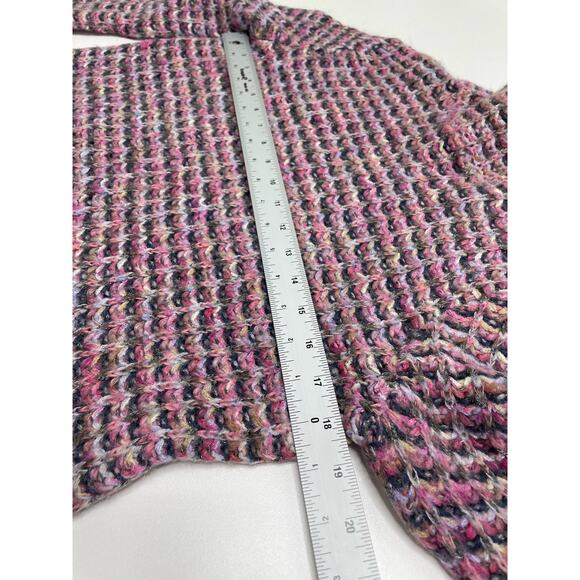 Sigrid Olsen Turtleneck Knit Sweater XS Pink Long Sleeve Waffle Pattern Fuzzy - Picture 9 of 9